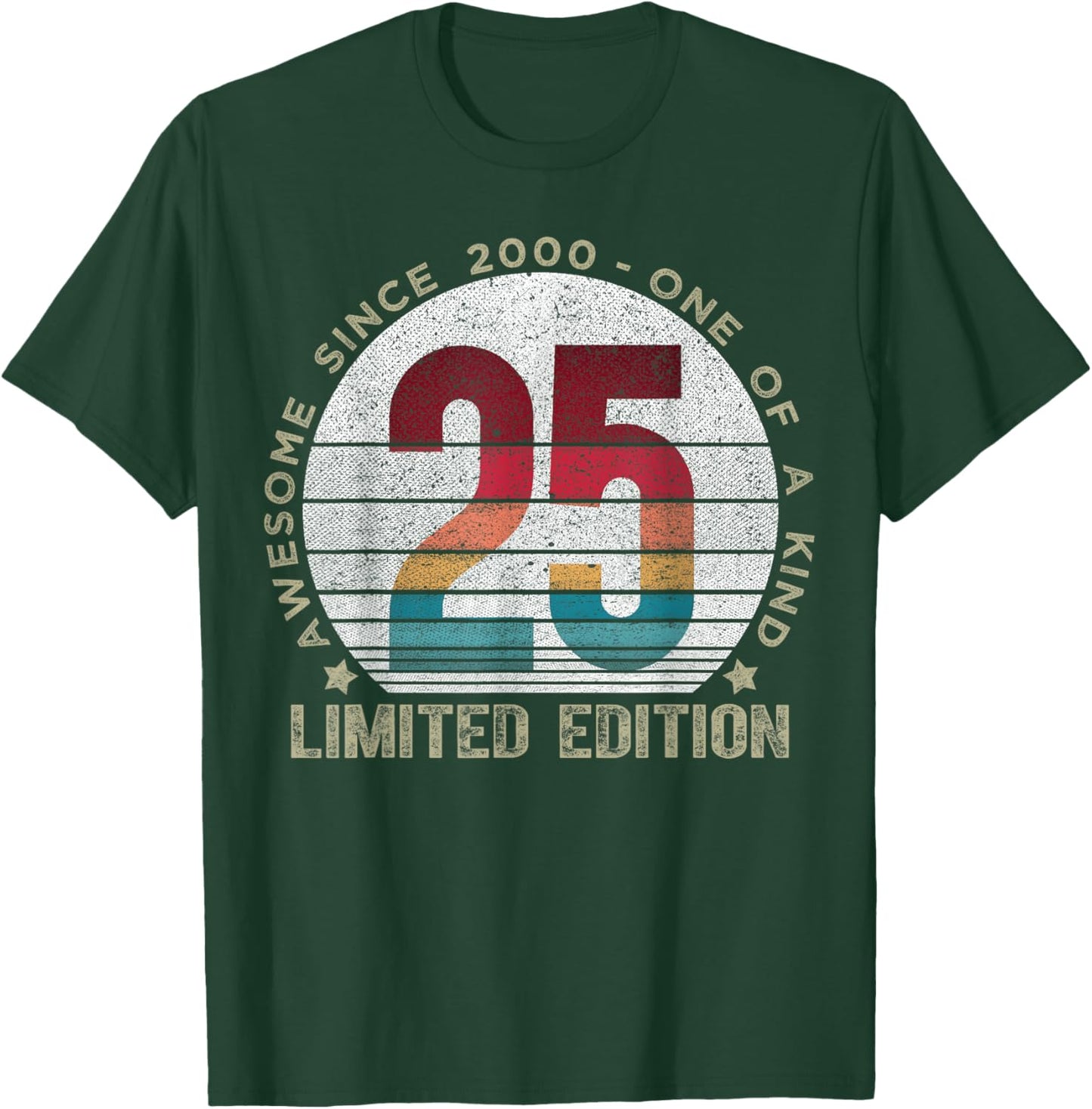 25 Year Old Gifts Vintage 2000 Limited Edition 25th Birthday T-Shirt - T-Shirt | Forest