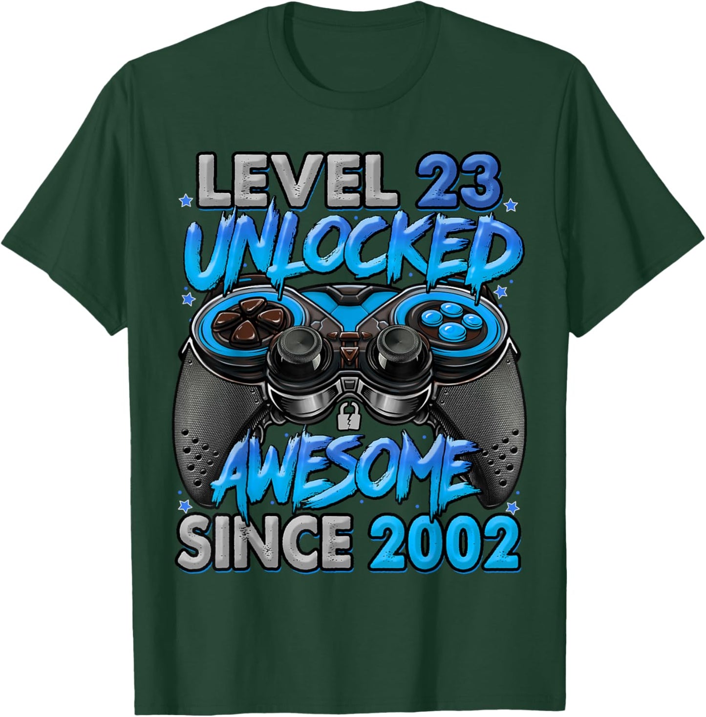 Level 23 Unlocked Awesome Since 2002 23rd Birthday Gaming T-Shirt - T-Shirt | Forest