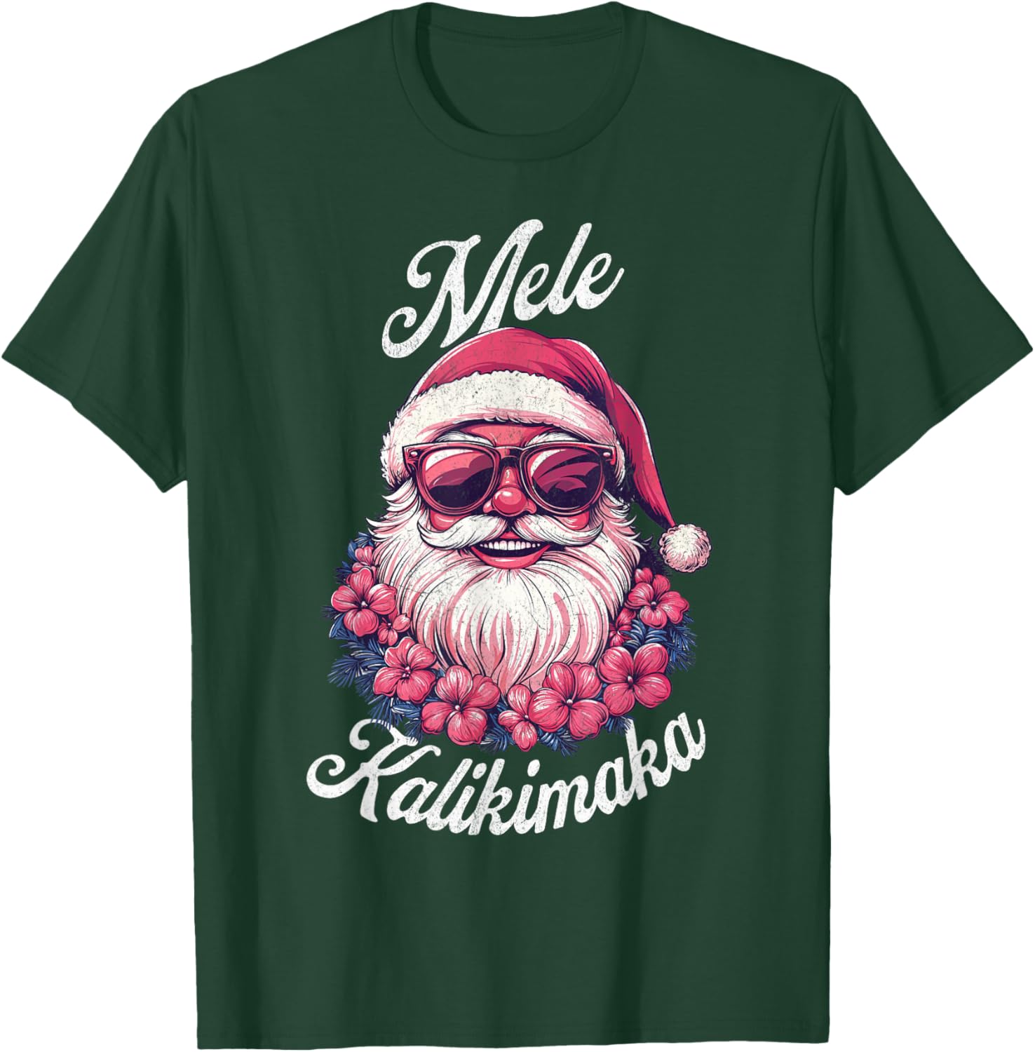 Mele Kalikimaka Retro Hawaiian Santa Claus Hawaii Christmas T-Shirt - T-Shirt | Forest