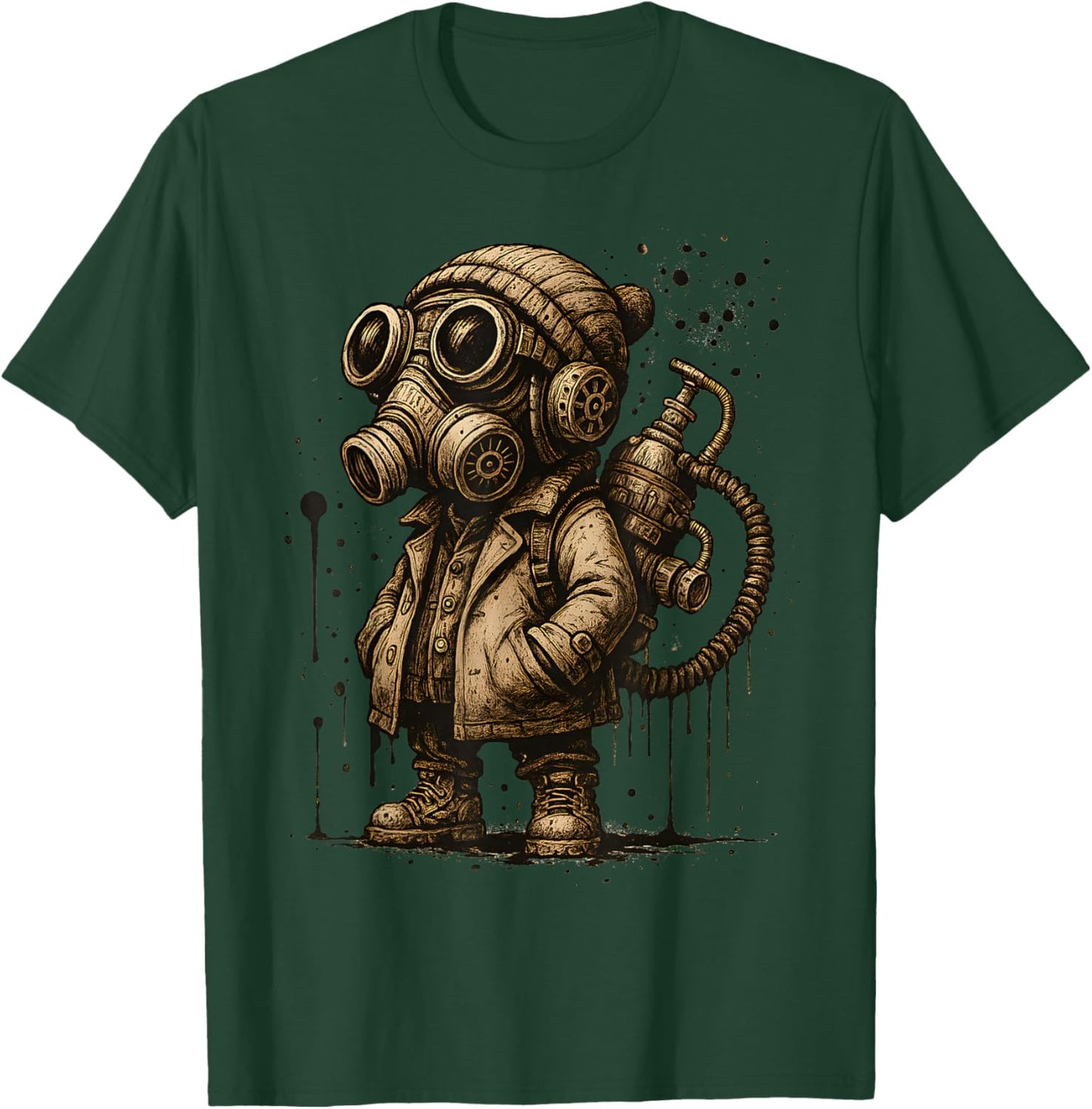 Cool Vintage Style Gas Mask Character for Kids T-Shirt - T-Shirt | Forest