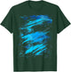 Abstract Blue and Black Dynamic Splatter T-Shirt - T-Shirt | Forest