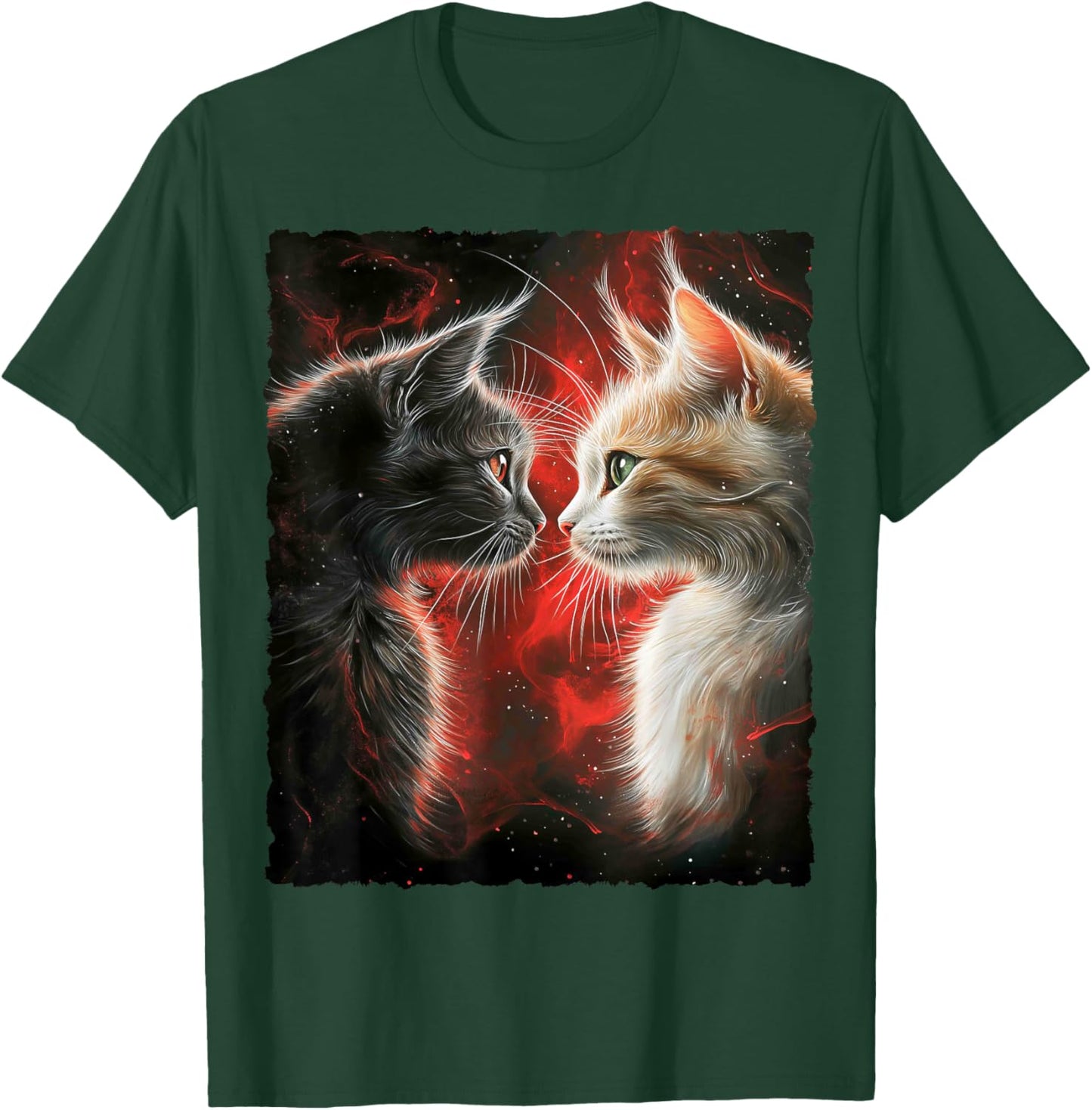 Cute Magical Cat Kitten Fantasy Art Design T-Shirt - T-Shirt | Forest