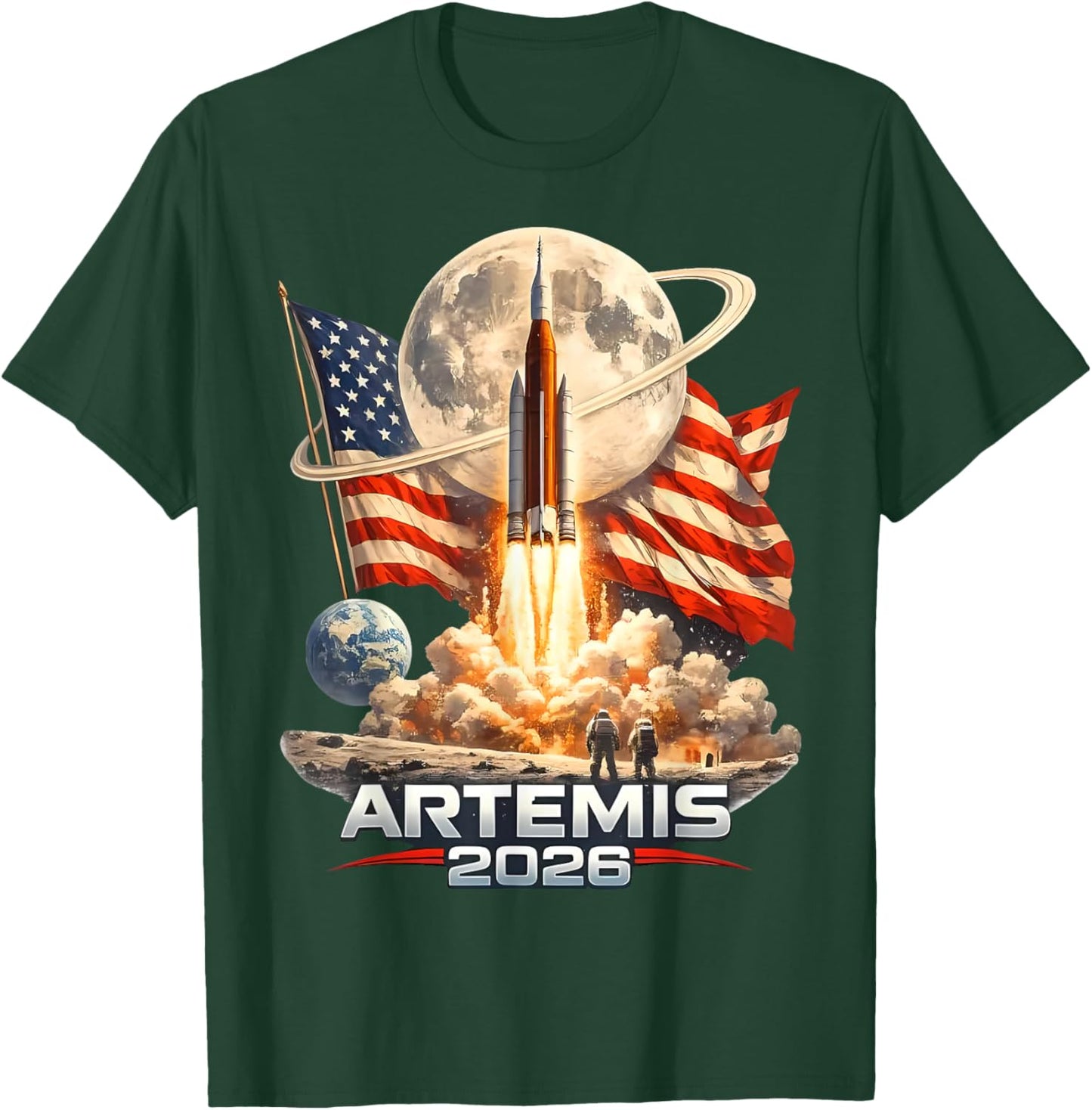 Artemis II Launch to The Moon 2026 T-Shirt - T-Shirt | Forest