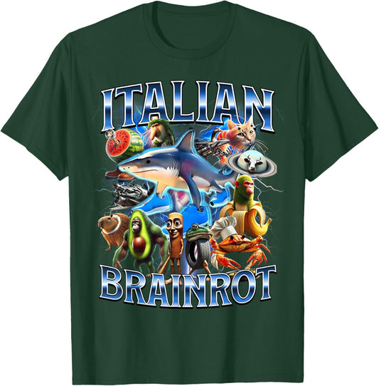 Italian BRAINROT Funny Italian Brain Lot Meme Character T-Shirt - T-Shirt | Forest