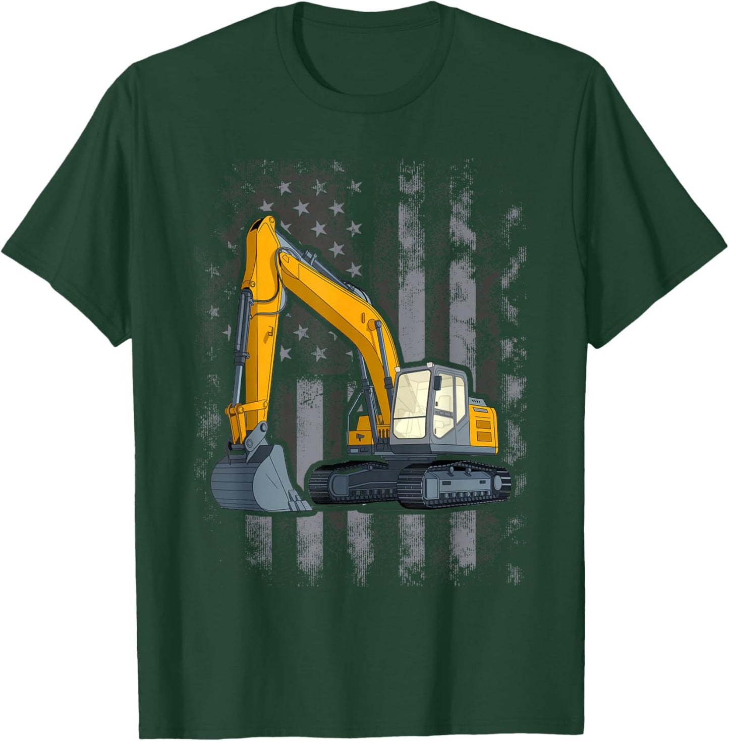 Heavy Equipment Operator Design On Back Of Clothing T-Shirt - T-Shirt | Forest