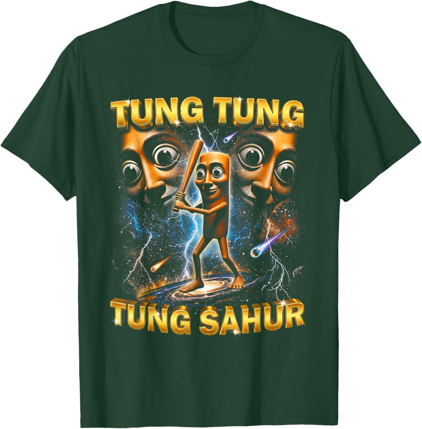 Funny Italian Brainrot Meme Tung Tung Tung Sahur T-Shirt - T-Shirt | Forest