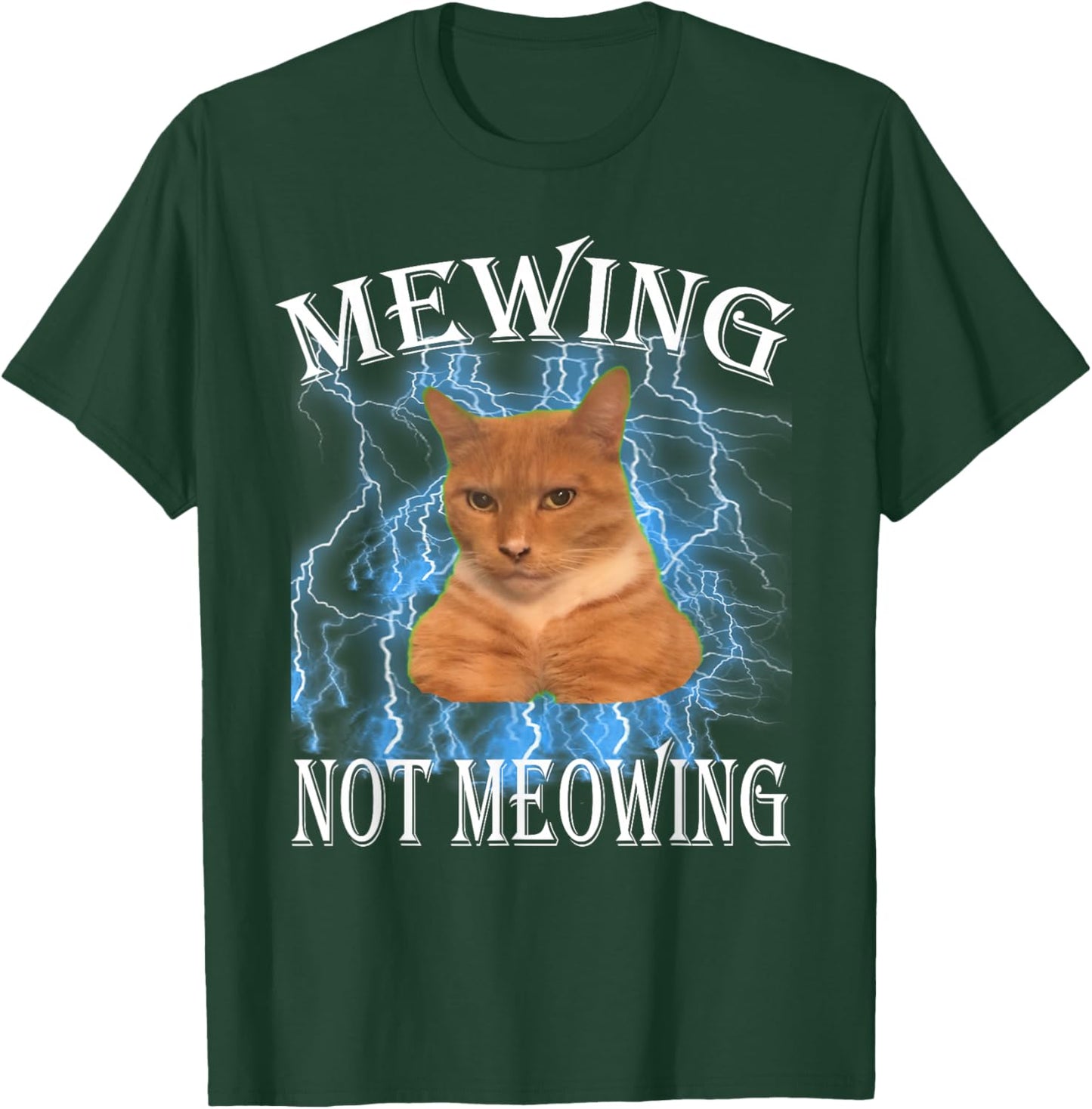 Mewing Cat, not Meowing cat Funny Cat Meme Men Women Kids T-Shirt - T-Shirt | Forest