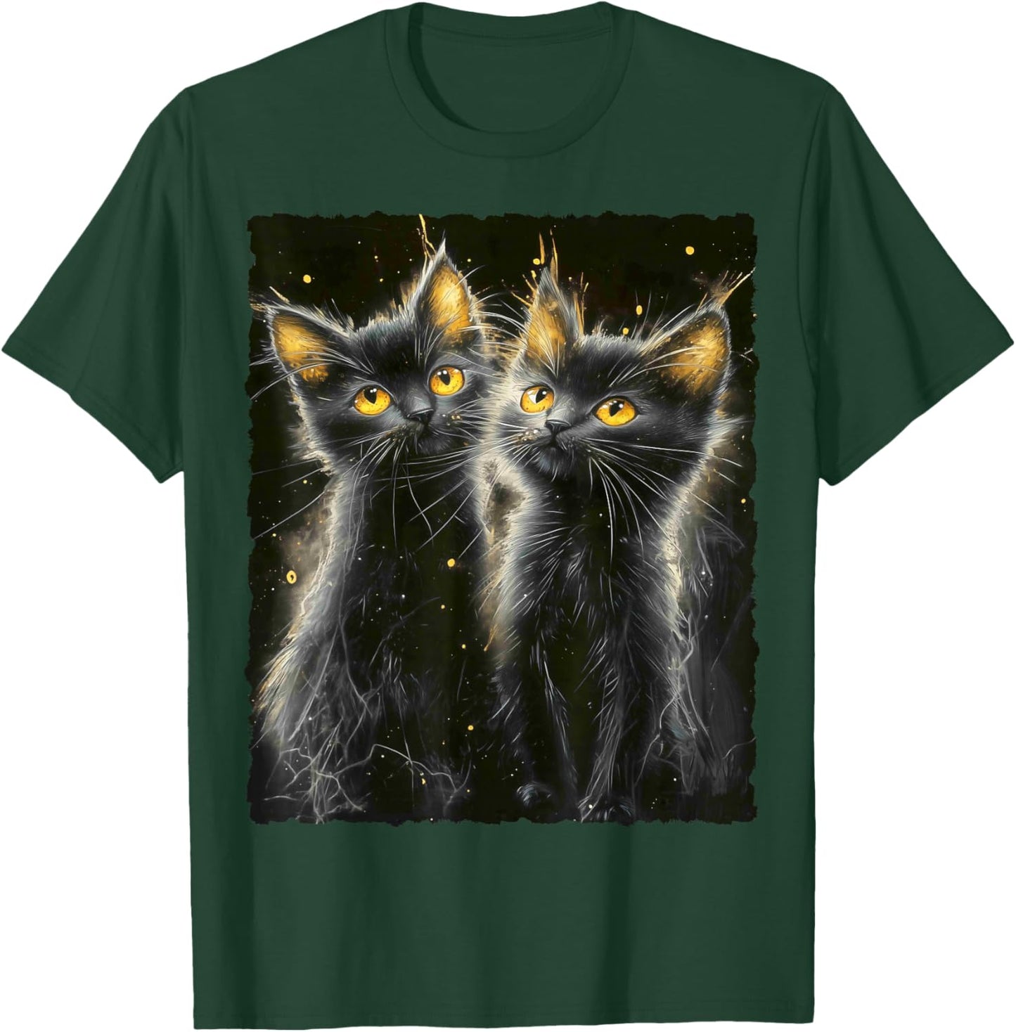 Cute Magical Cat Kitten Fantasy Art Design T-Shirt - T-Shirt | Forest