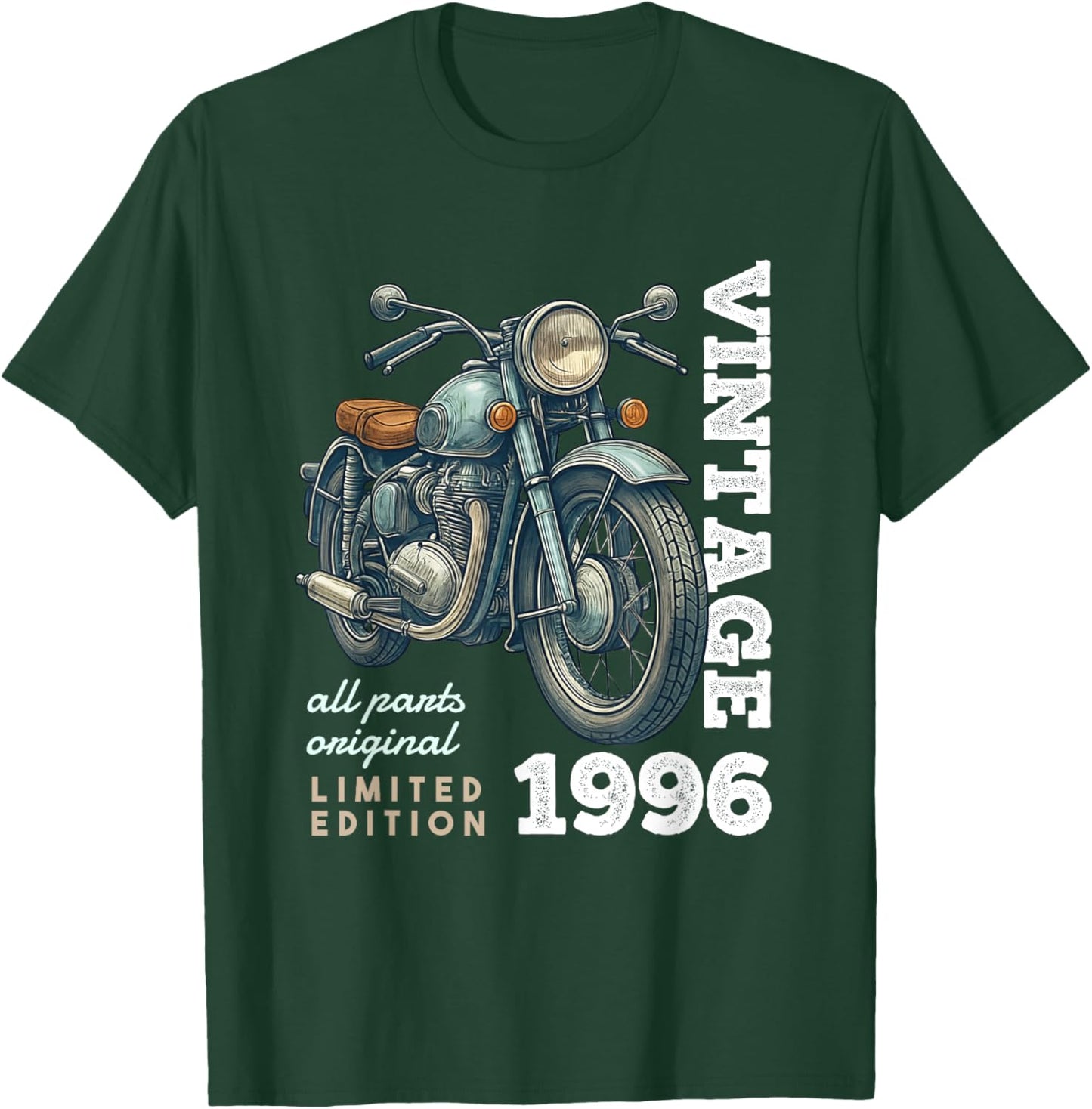 Vintage 1996 30 Years Vintage Motorcycle 30th Birthday T-Shirt - T-Shirt | Forest