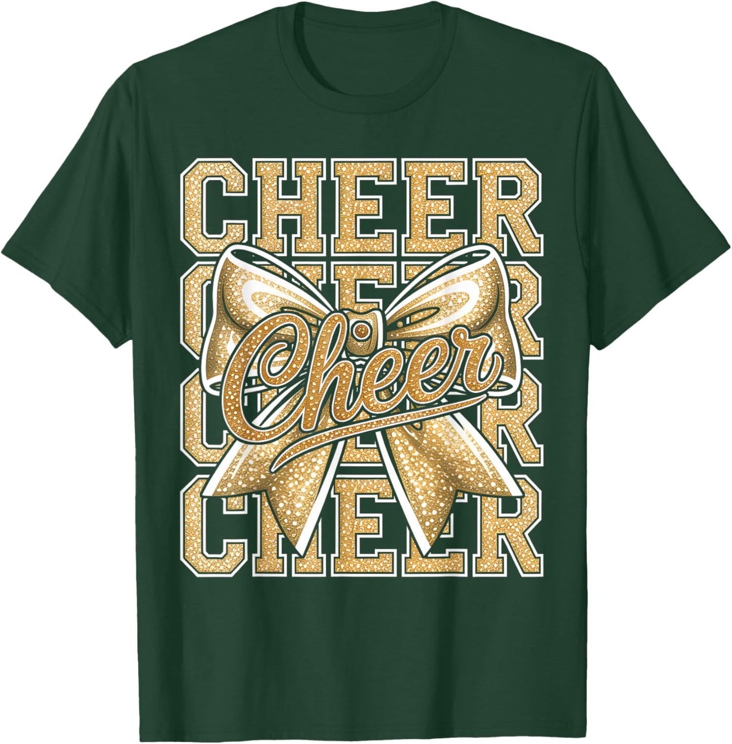 Cheer Gold Funny Cheerleader Coquette Cheerleading Outfit T-Shirt - T-Shirt | Forest