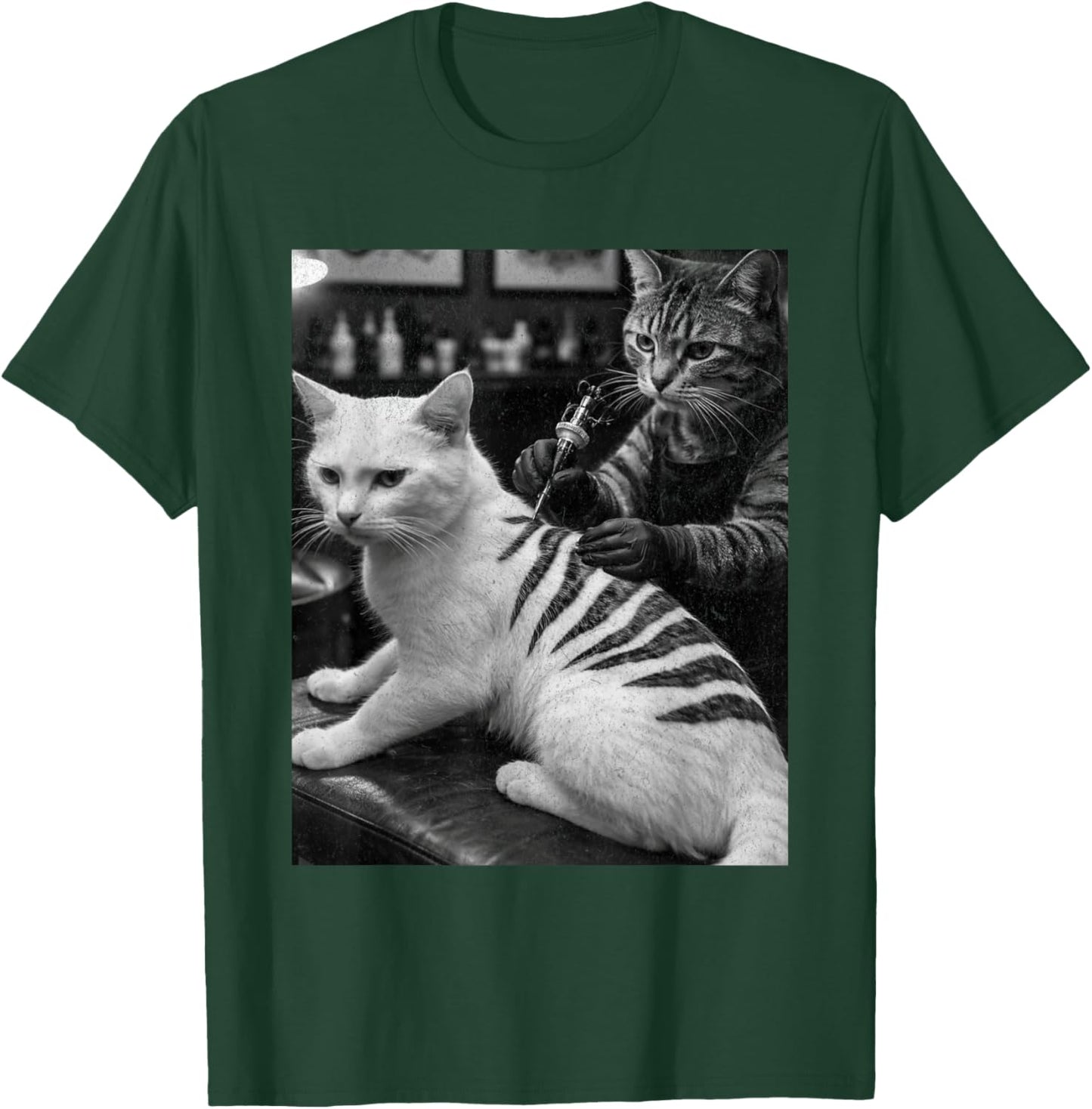 Retro Cats Tattoo Dark Humour Cat Gets Inked T-Shirt - T-Shirt | Forest