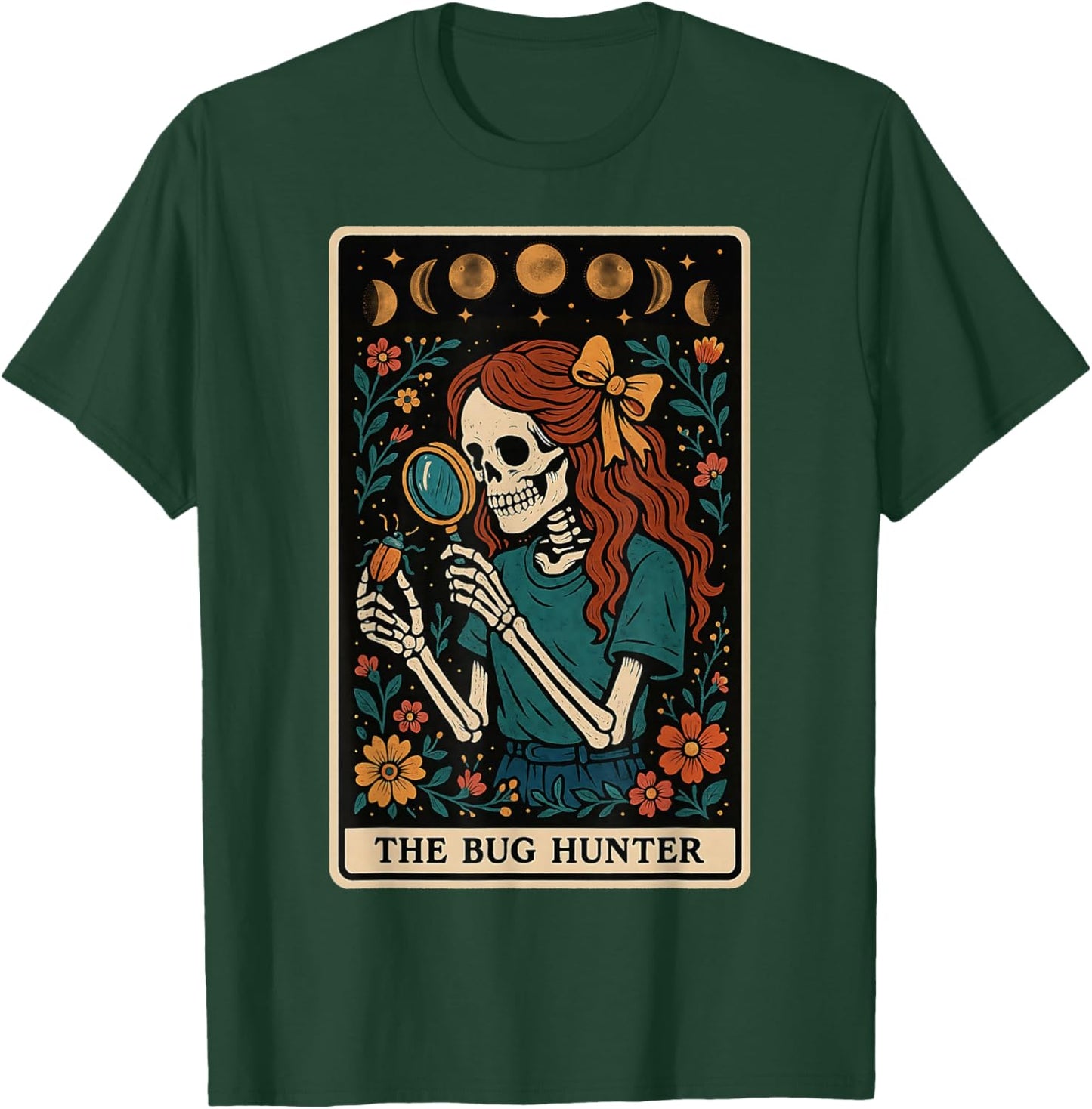 The Bug Hunter Entomologist Entomology Tarot Card T-Shirt - T-Shirt | Forest