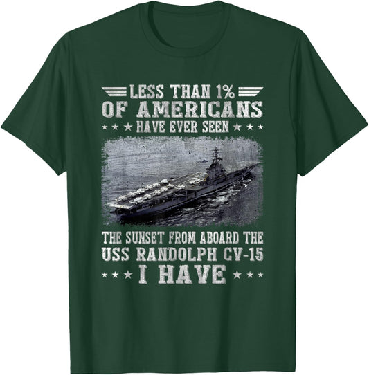 USS Randolph CV-15 Aircraft Carrier Sailor Veterans Day Papa T-Shirt - T-Shirt | Forest