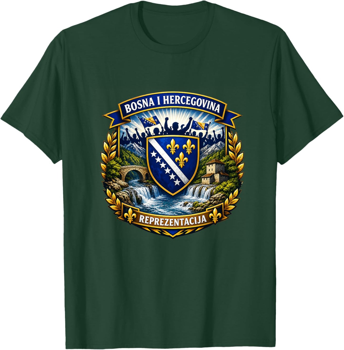 Bosnien Herzegowina Fans & Ljiljani Premium T-Shirt - T-Shirt | Forest