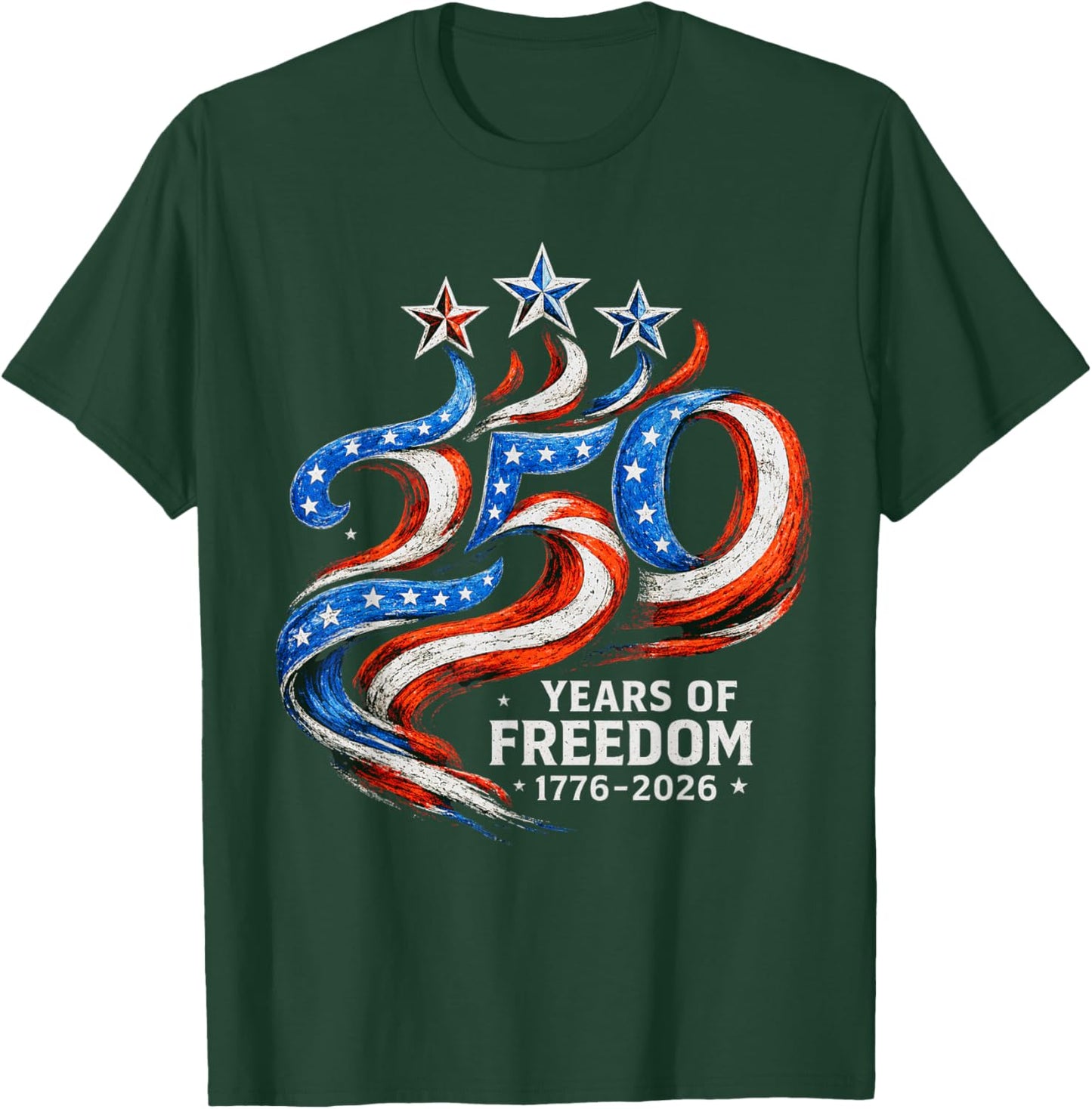250 Anniversary USA 4th of July Patriotic 250 Years American T-Shirt - T-Shirt | Forest