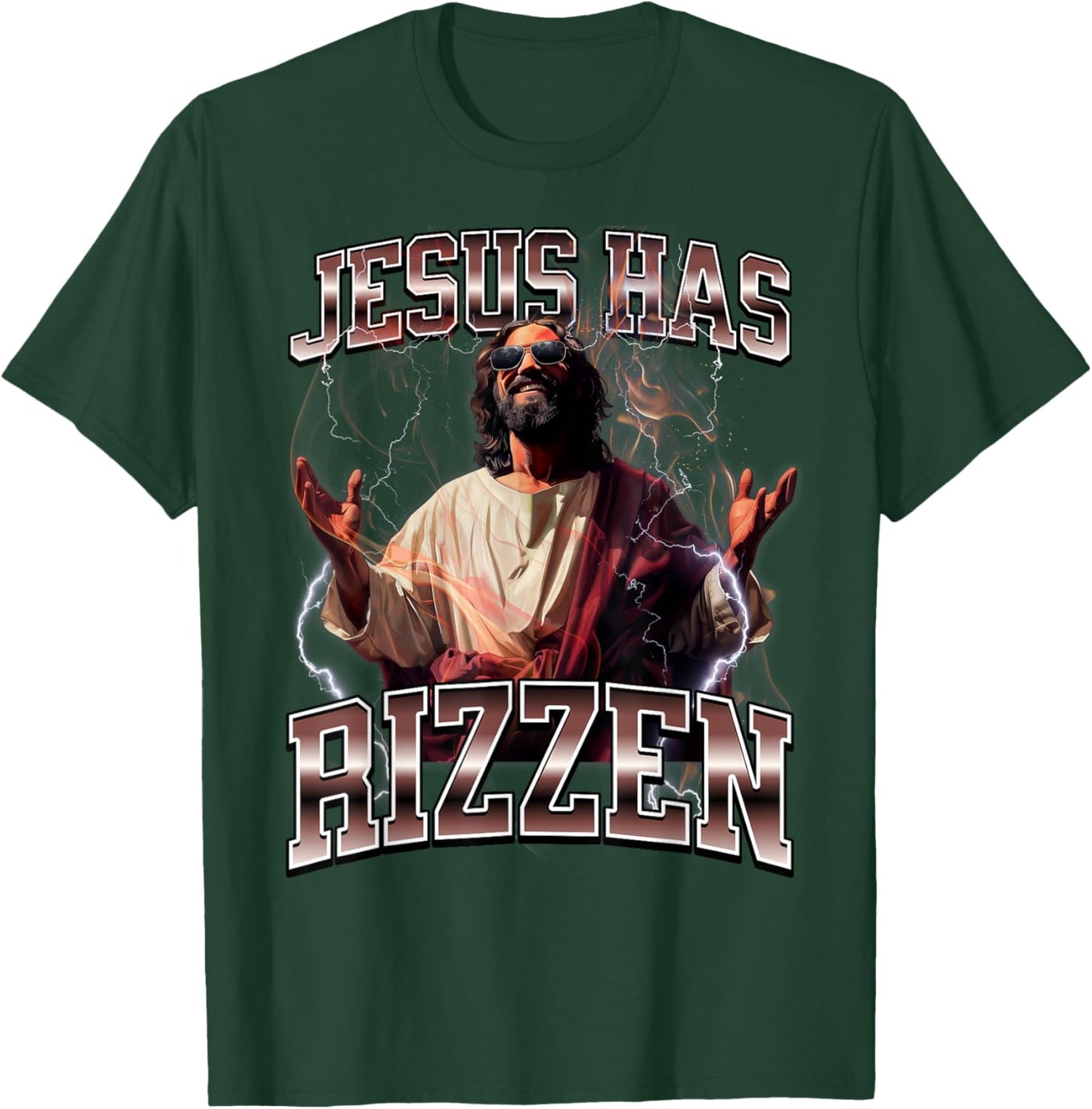 Jesus Has Rizzen T-Shirt - T-Shirt | Forest
