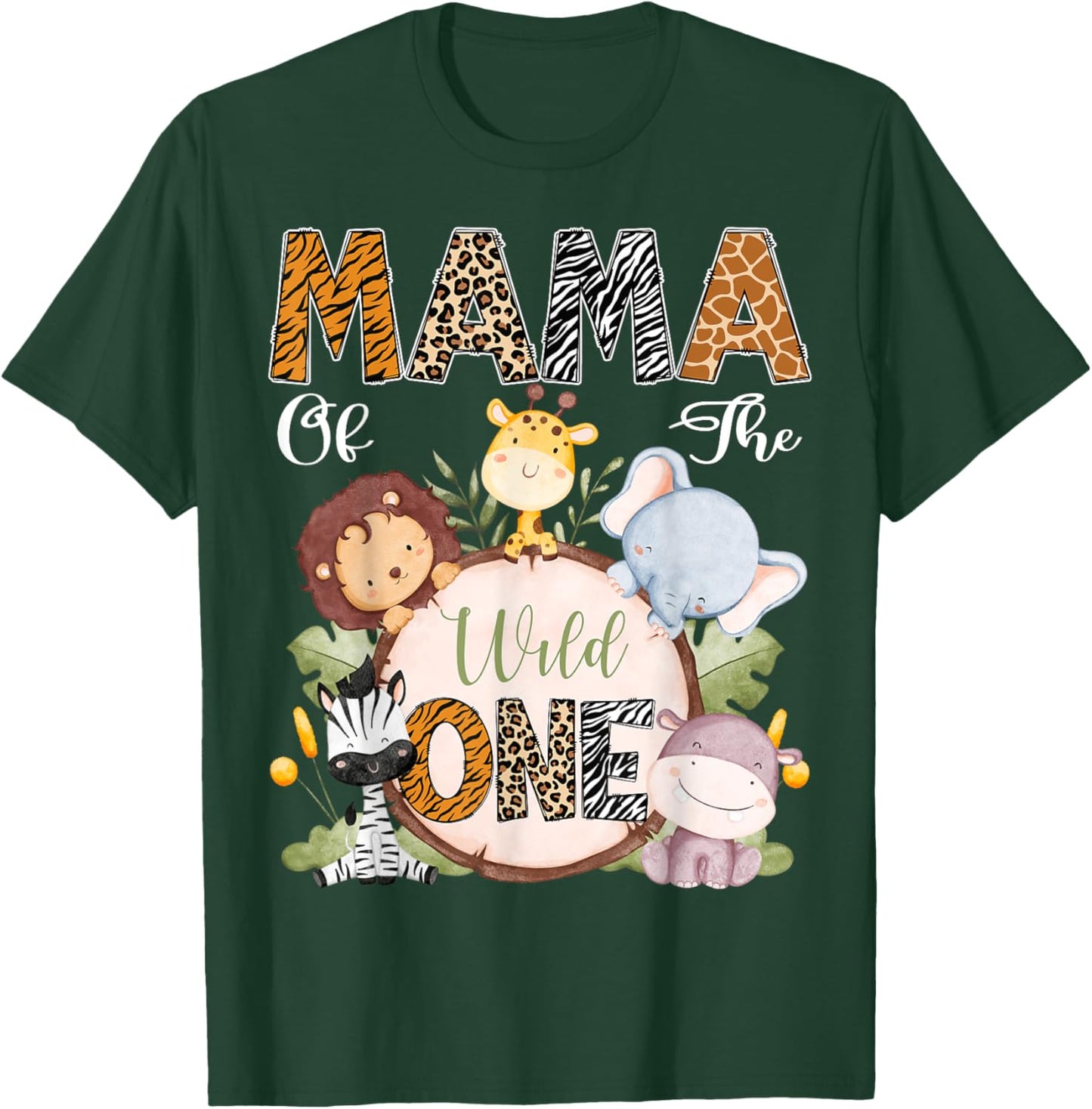Mama Of The Wild One 1St Birthday Safari Woodland T-Shirt - T-Shirt | Forest