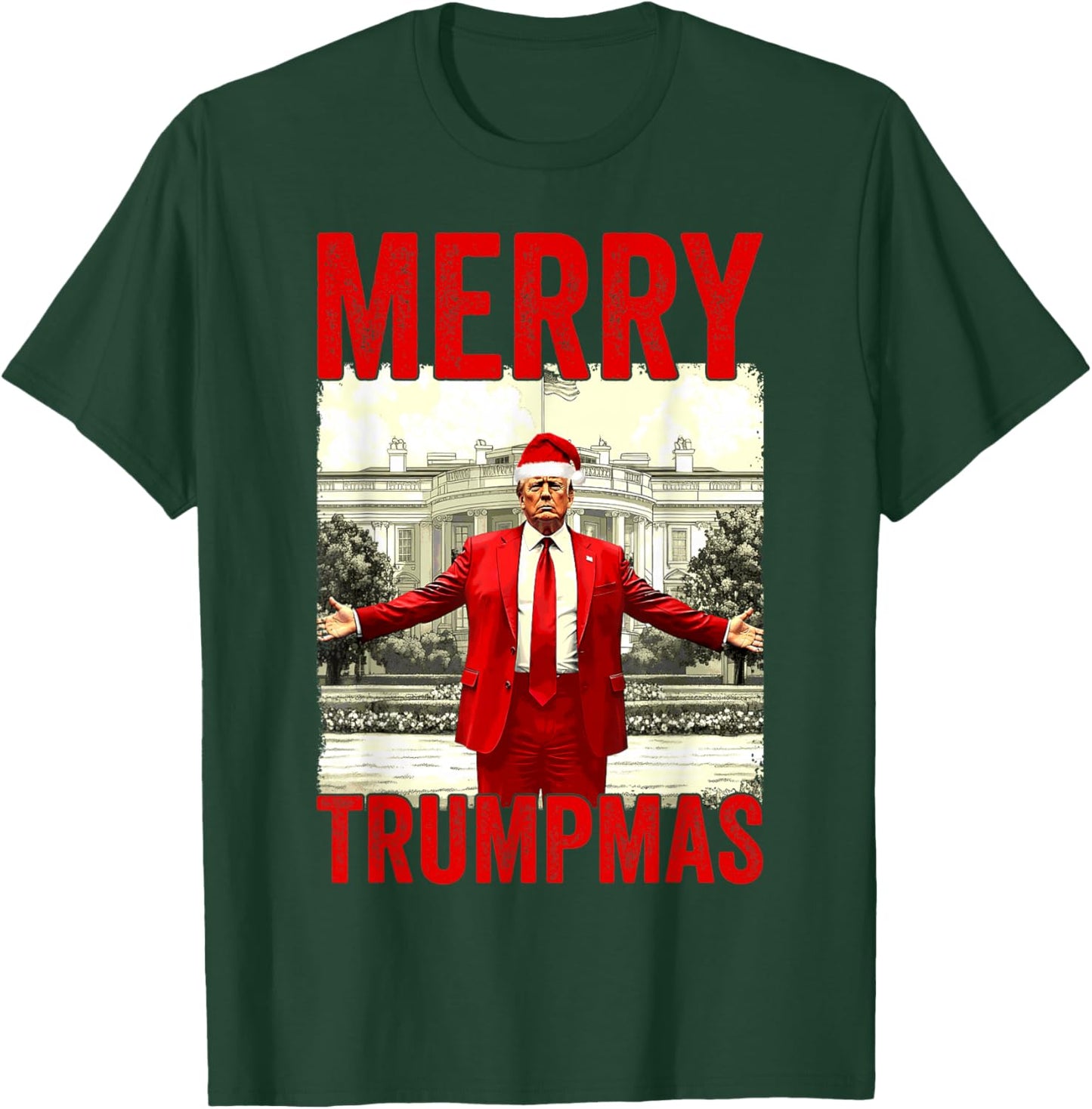 Merry Trumpmas Make Christmas Great Again Trump 2024 47th T-Shirt - T-Shirt | Forest