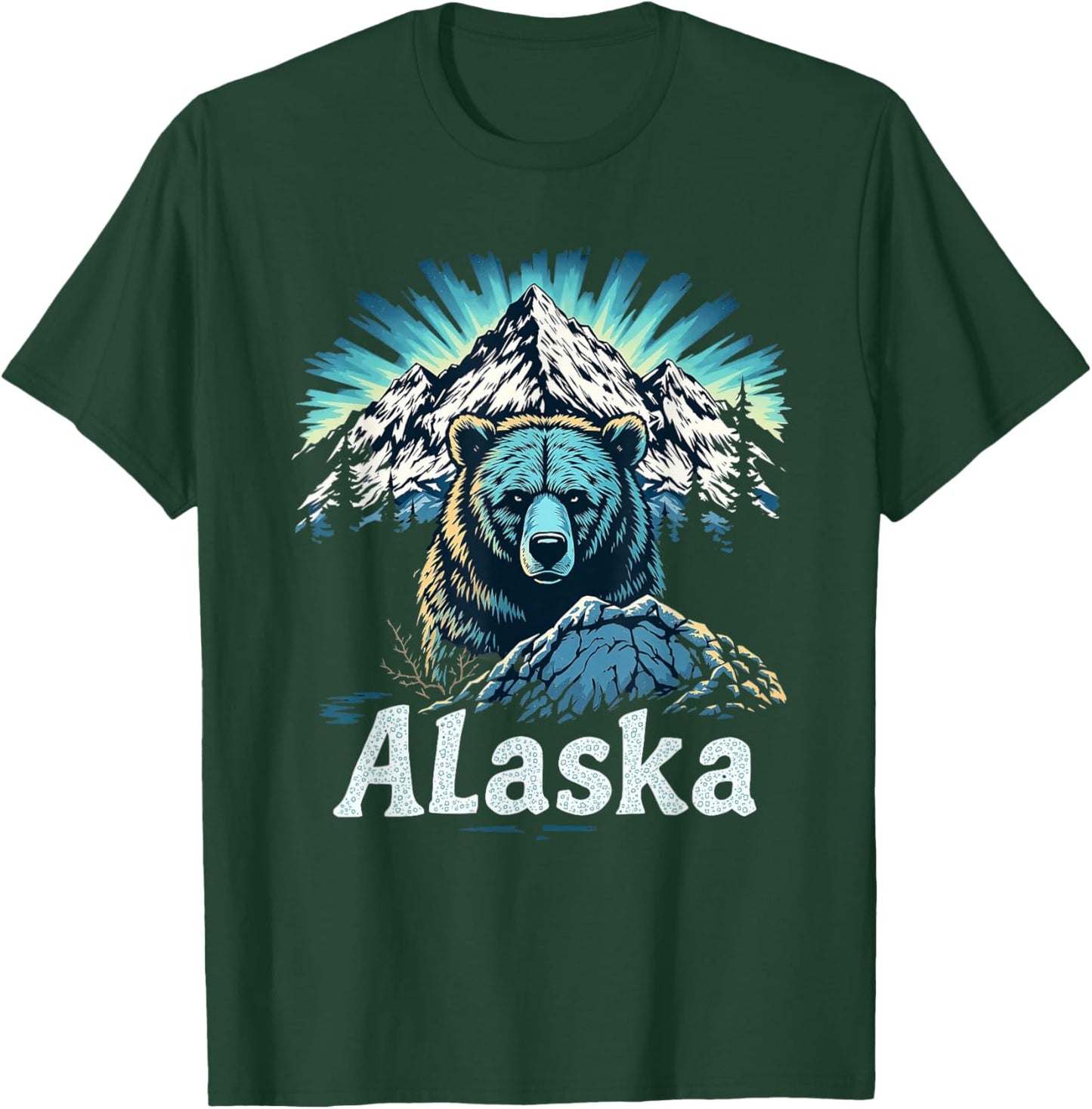Retro Alaska Home State AK Mountain Sunset Vintage T-Shirt - T-Shirt | Forest