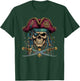 Pirate Skeleton Freeboater Boat Captain Pirate Art Men Women T-Shirt - T-Shirt | Forest