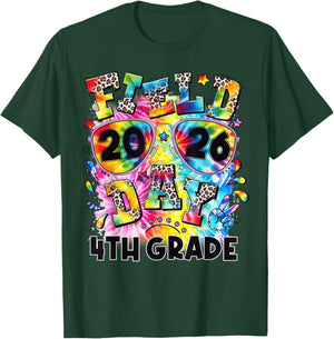 Field Day 2026 Fourth 4th Grade Tie Dye Leopard School T-Shirt - T-Shirt | Forest