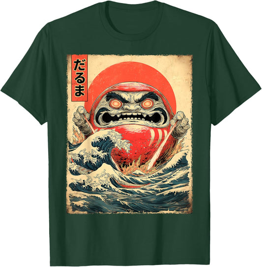 Daruma Doll Japan Kaiju Monster Japanese Vintage Poster T-Shirt - T-Shirt | Forest