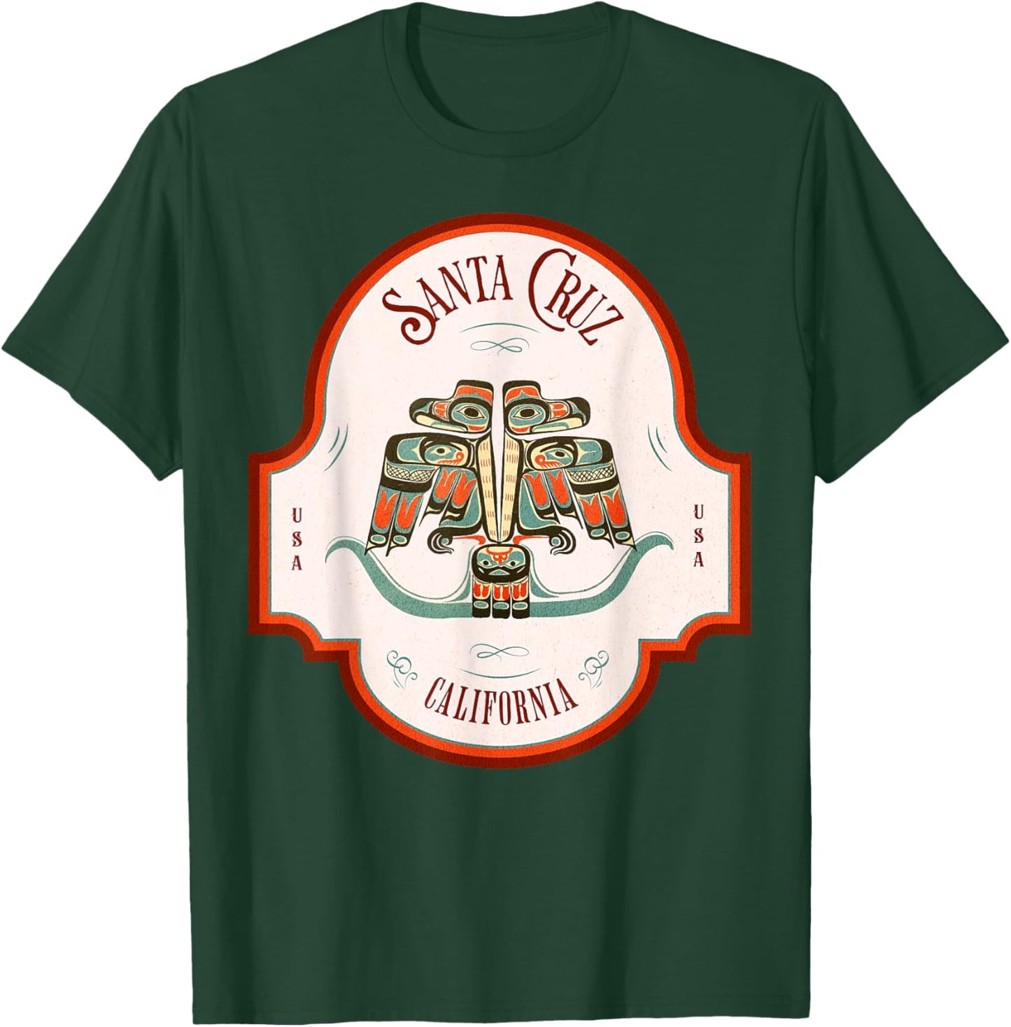 Cruz Santa CA Thunderbird Totem Pacific Northwest Native T-Shirt - T-Shirt | Forest