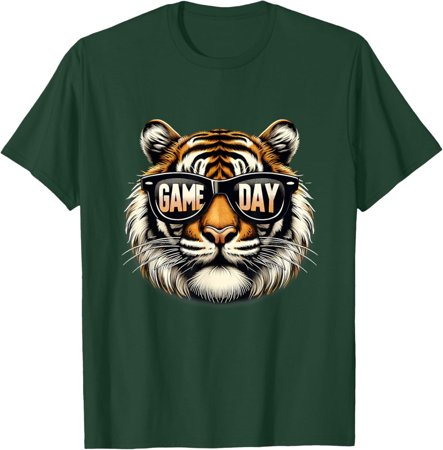 American Football Game Day Thanksgiving Tiger Cool Touchdown T-Shirt - T-Shirt | Forest
