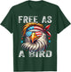 Free As Bird 4th Of July Patriotic Eagle Kids Boys Girls T-Shirt - T-Shirt | Forest