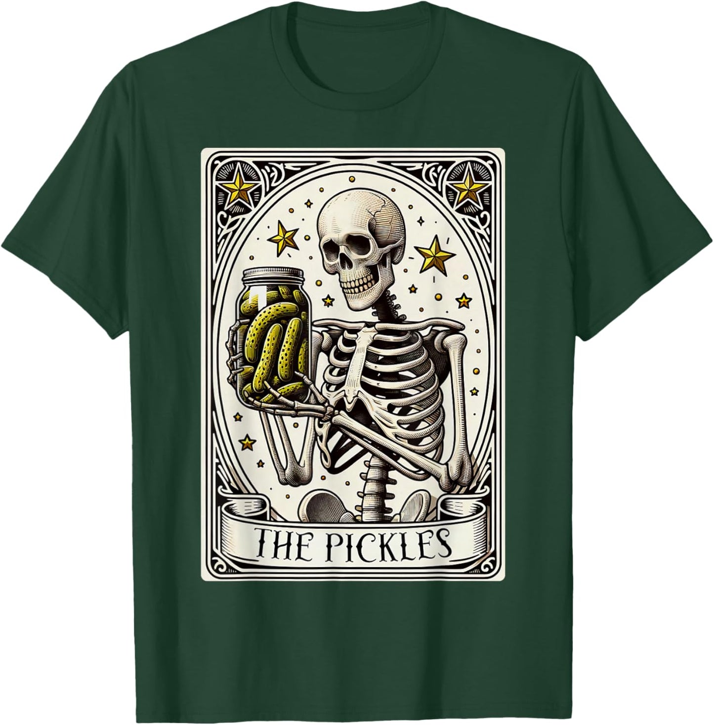 The Pickles Tarot Card Skeleton Canning Season Gardener T-Shirt - T-Shirt | Forest