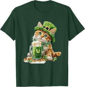 St. Patrick's Day Cat, Kitten Lover, Kids Boys T-Shirt - T-Shirt | Forest