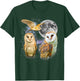 Three Barn Owl Moon Retro Graphic 90s Vintage T-Shirt - T-Shirt | Forest