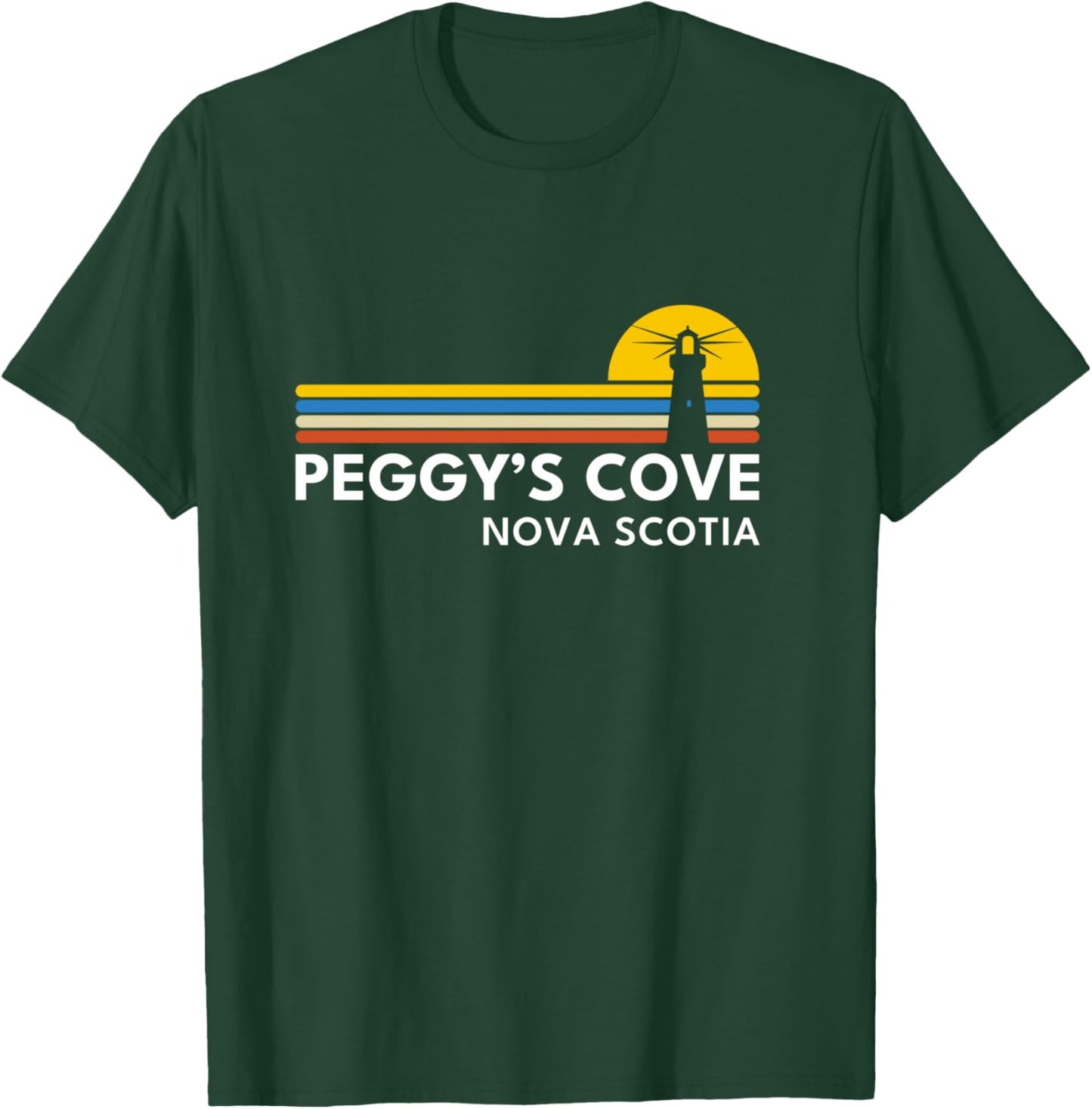Peggy's Cove Nova Scotia Lighthouse Vintage Retro Souvenirs T-Shirt - T-Shirt | Forest