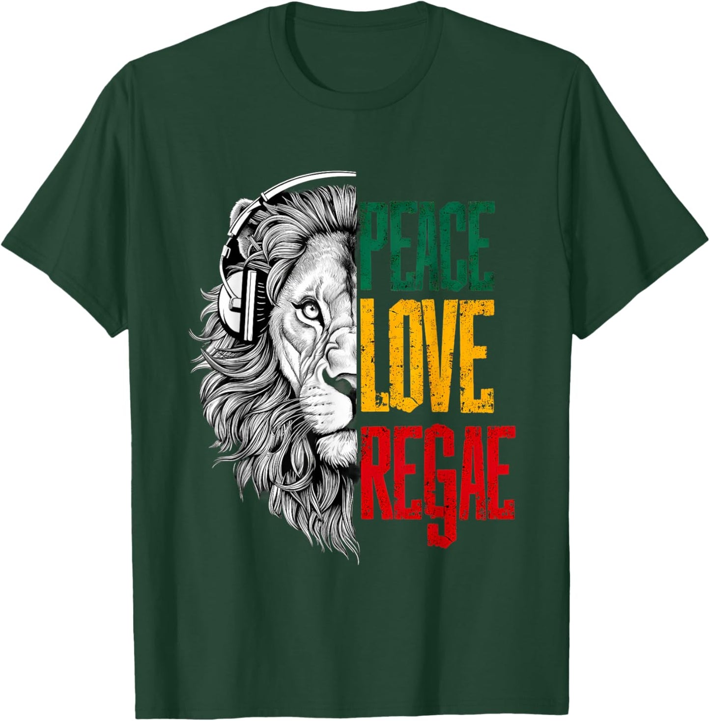 Rasta Reggae Lion of Judah Jamaican Rastafarian Roots T-Shirt - T-Shirt | Forest