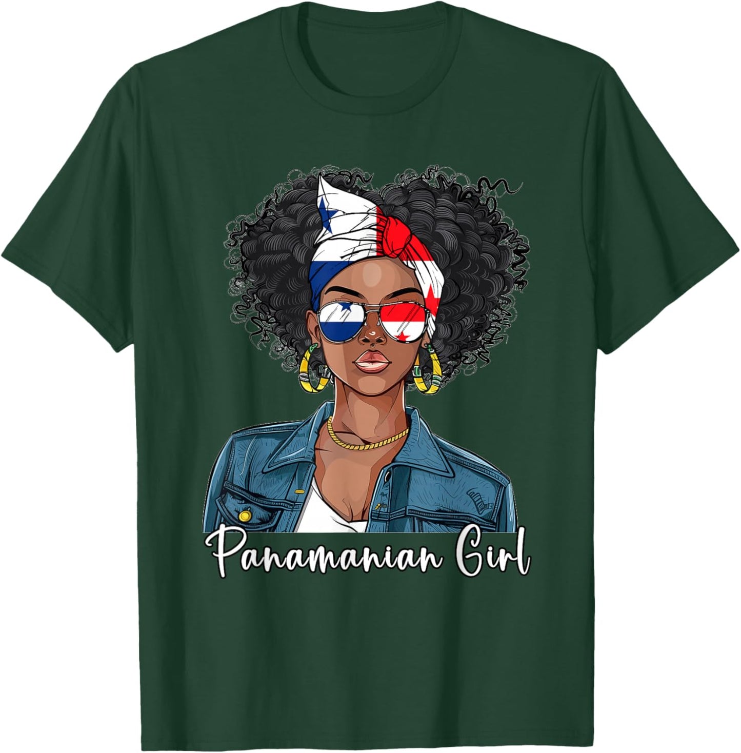 Panamanian Flag Souvenirs Woman Uniform Dress Girl Panama T-Shirt - T-Shirt | Forest