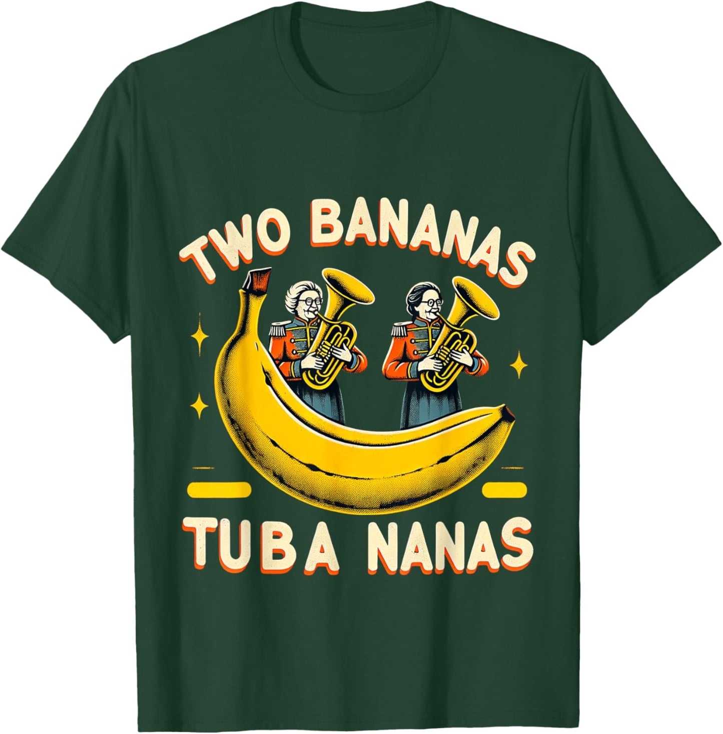 Two Bananas Tuba Nanas Marching Band Musician T-Shirt - T-Shirt | Forest
