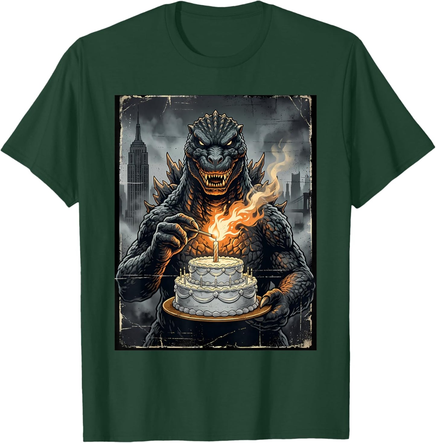 Japanese Monster Birthday Cake Funny Party Women Men Kids T-Shirt - T-Shirt | Forest