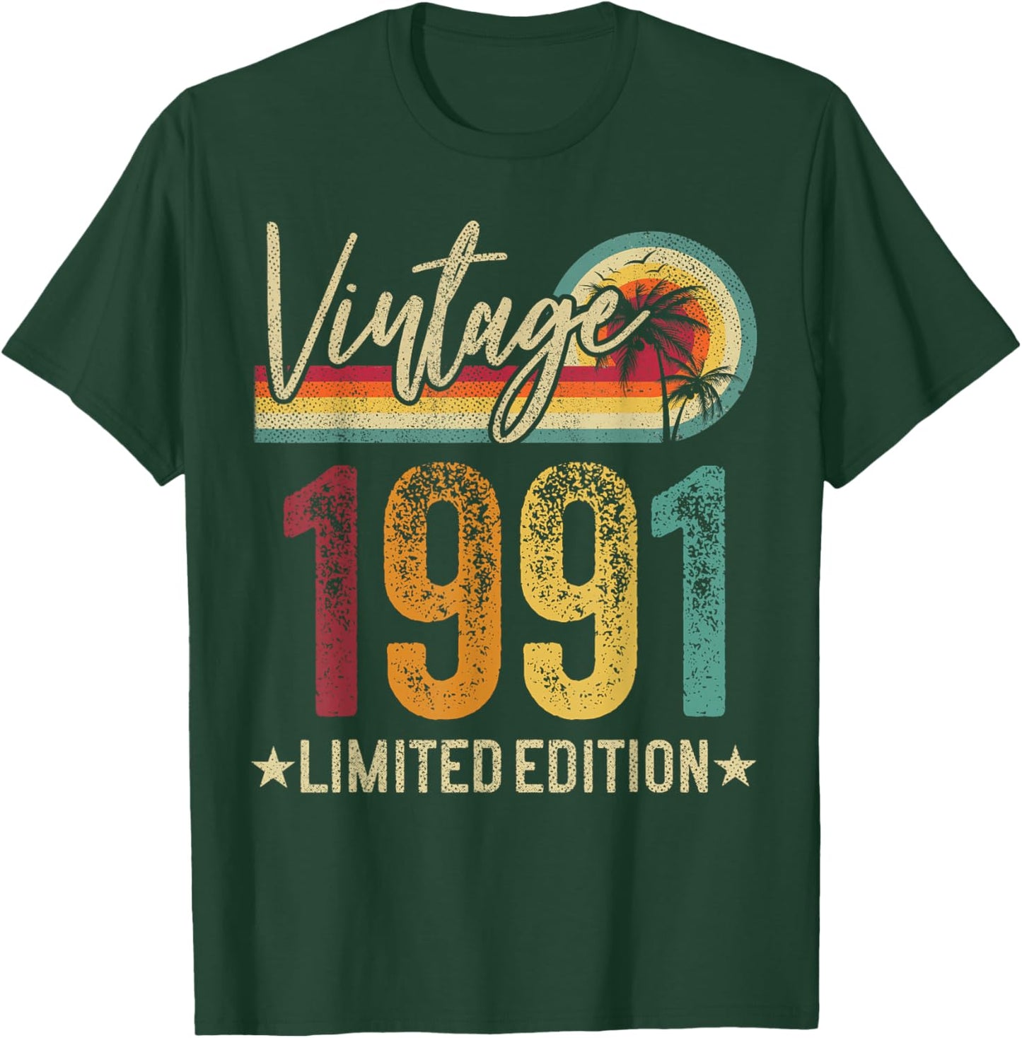 Retro 1991 35 Years Old 35th Birthday Vintage Men Women T-Shirt - T-Shirt | Forest