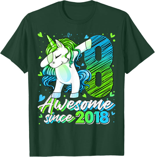 8th Birthday Shirt Girl 8 Year Old Gifts 8 Birthday Girl T-Shirt - T-Shirt | Forest
