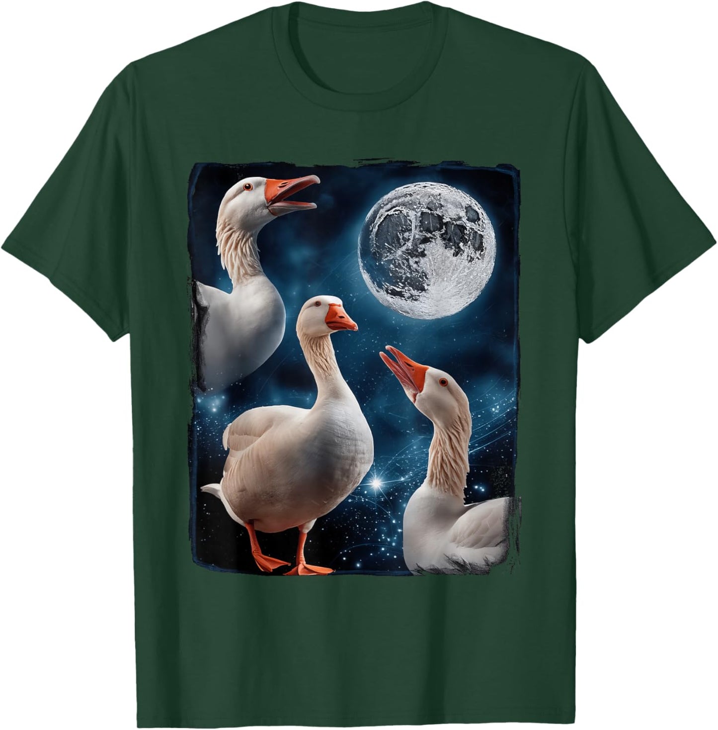 Goose Howling At Moon T-Shirt - T-Shirt | Forest