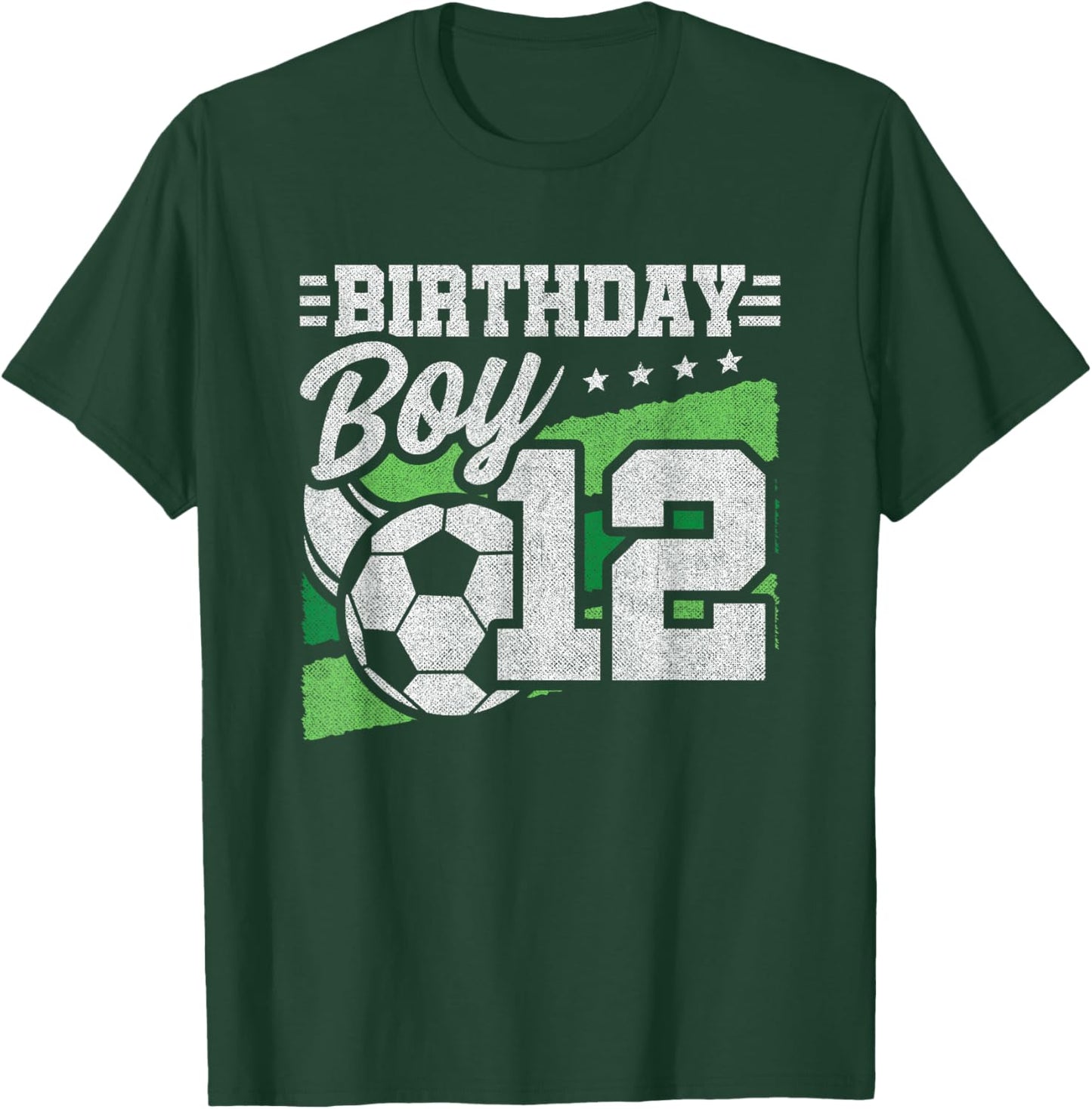 12 Year Old Soccer Birthday - Boys 12th Birthday Soccer T-Shirt - T-Shirt | Forest