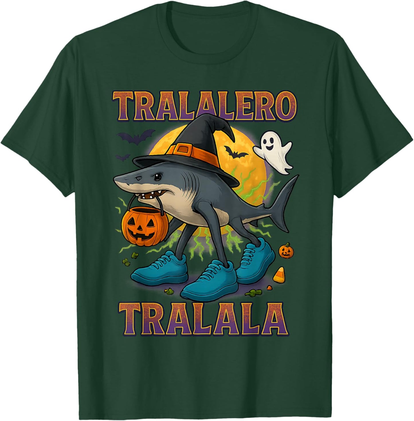 Tralalero Tralala Italian Brainrot Shark Halloween for Kids T-Shirt - T-Shirt | Forest