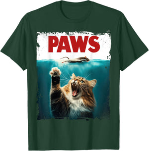 Paws Cat and Mouse Shark Parody Funny Cat Lovers T-Shirt - T-Shirt | Forest
