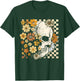 Vintage Skull Flower Halloween Fall Thankgiving Costume T-Shirt - T-Shirt | Forest