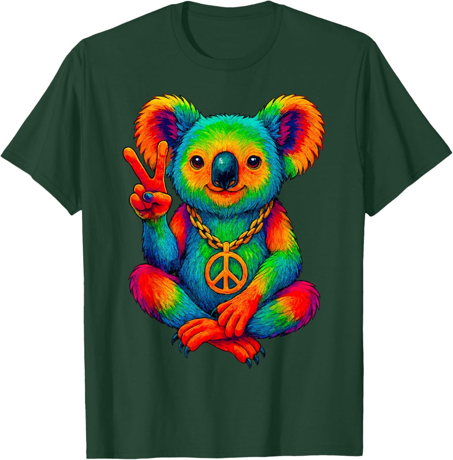 Tie-Dye Koala Peace Sign Hippo T-Shirt - T-Shirt | Forest