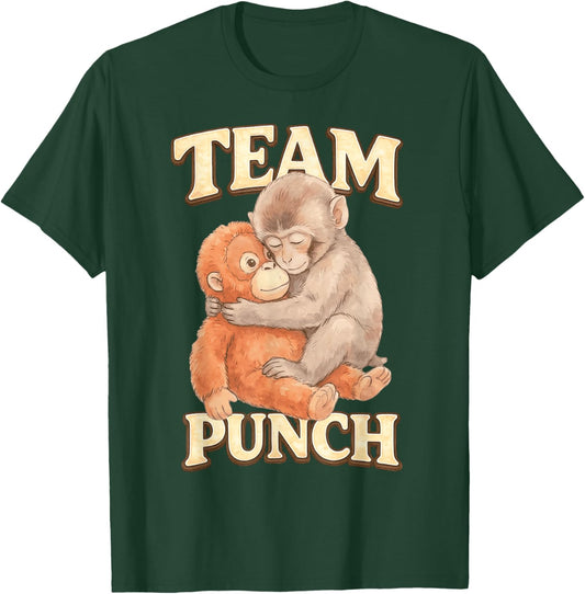 Baby Monkey Punch Team Punch Monkey Plush Cute T-Shirt - T-Shirt | Forest