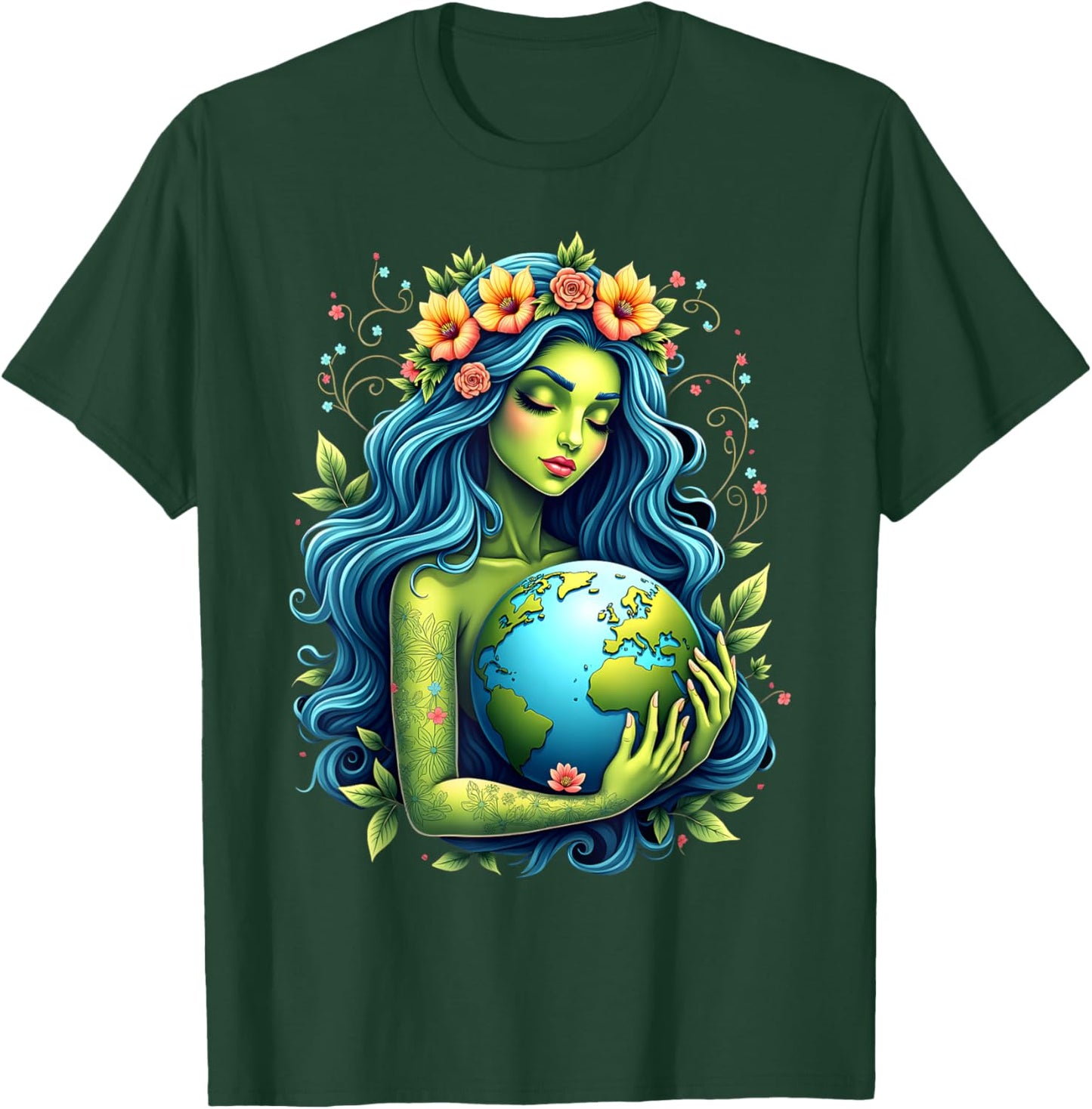 Green Mother Earth Day Gaia Save Our Planet Women Girl Kids T-Shirt - T-Shirt | Forest