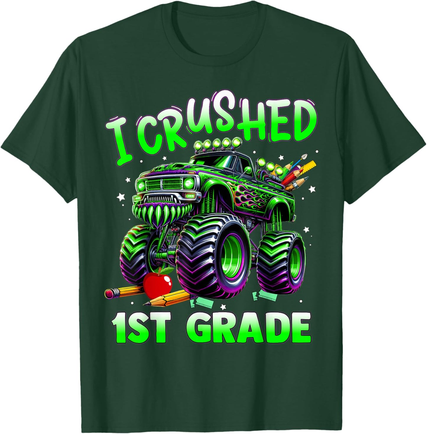 I Crushed 1st Grade Last Day of School Boys T-Shirt - T-Shirt | Forest