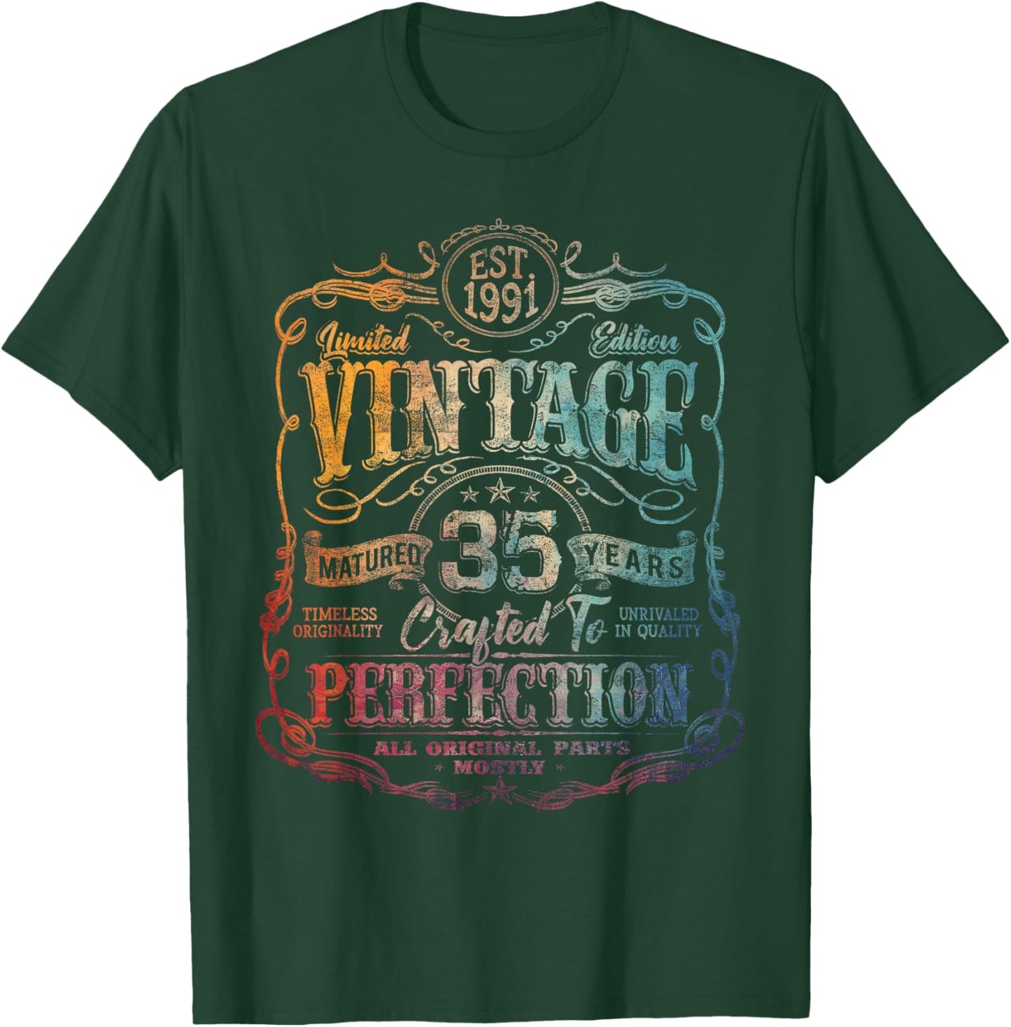 Vintage 1991 Limited Edition Shirt 35 Year Old 35th Birthday T-Shirt - T-Shirt | Forest
