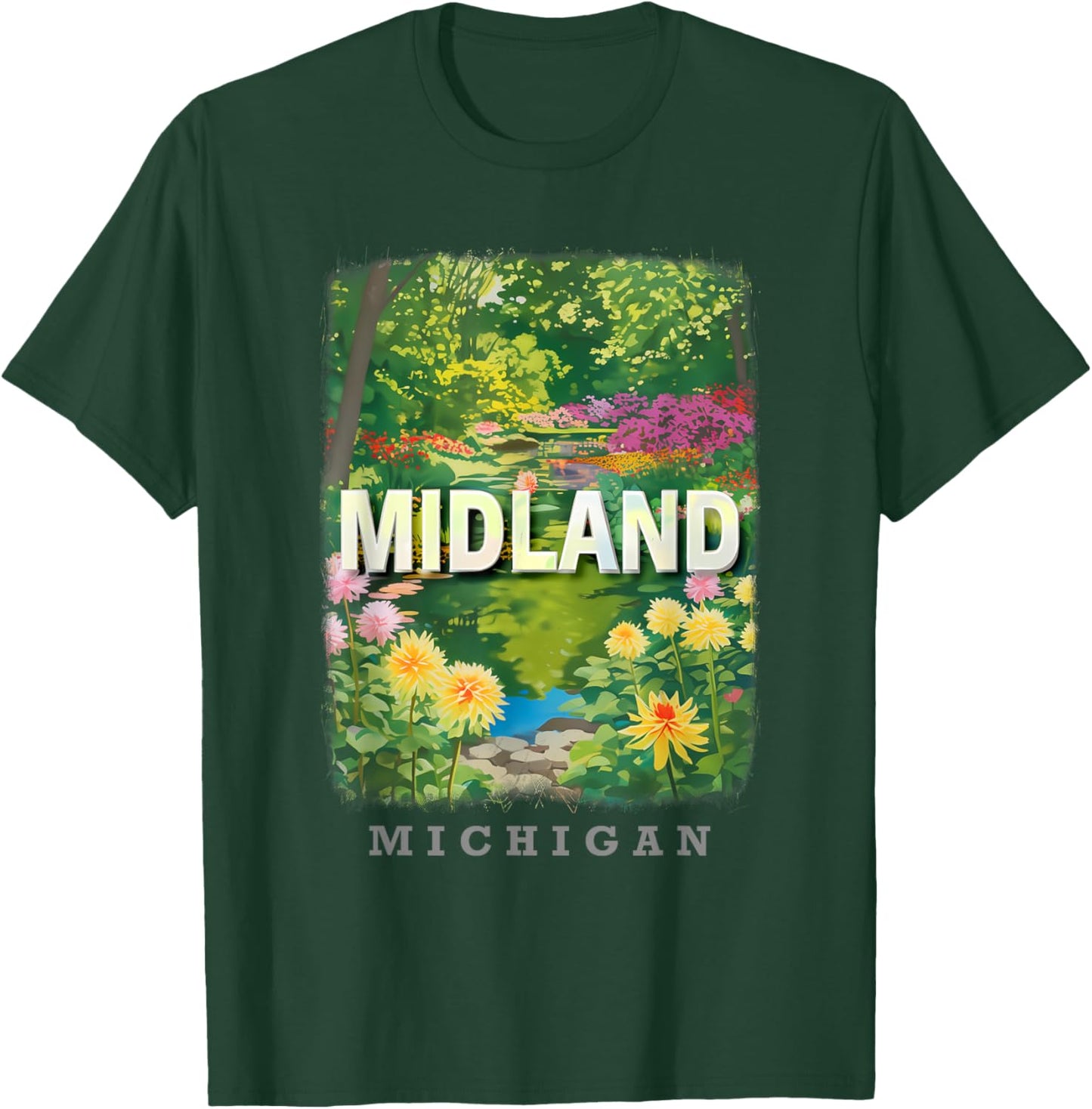 Midland Michigan MI Nature and Bliss SD252 T-Shirt - T-Shirt | Forest